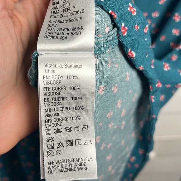 Roxy Girl Floral Roll Tab Sleeve Button Down Dress Size 16 XXL - Picture 8 of 12